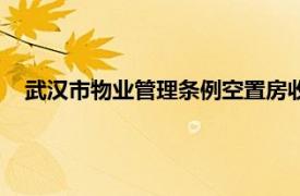 武汉市物业管理条例空置房收费标准（武汉市物业管理条例）