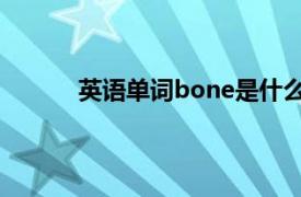 英语单词bone是什么意思（bone 英语单词）