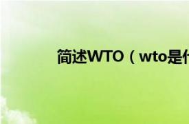 简述WTO（wto是什么相关内容简介介绍）