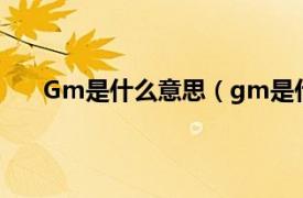 Gm是什么意思（gm是什么意思相关内容简介介绍）