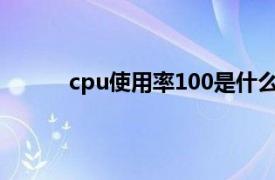 cpu使用率100是什么原因引起（CPU使用率）