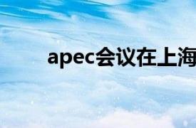 apec会议在上海召开（APEC会议）