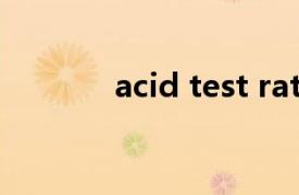 acid test ratio（Acid测试）