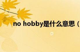 no hobby是什么意思（nobby相关内容简介介绍）
