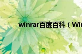 winrar百度百科（WinRAR相关内容简介介绍）