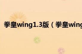 拳皇wing1.3版（拳皇wing1.6无敌版相关内容简介介绍）