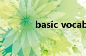 basic vocabulary名词解释