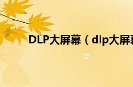 DLP大屏幕（dlp大屏幕技术相关内容简介介绍）