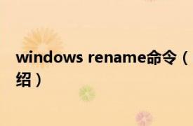 windows rename命令（REN 计算机命令相关内容简介介绍）