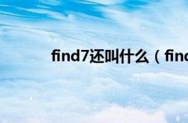 find7还叫什么（find7吧相关内容简介介绍）