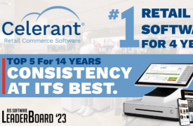 CELERANT TECHNOLOGY ®在 2023 RIS SOFTWARE上排名第一的零售软件供应商