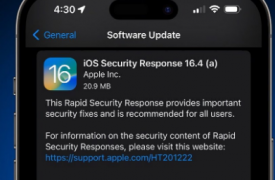 苹果在 iOS 16.4 测试版中发布第二个快速安全响应