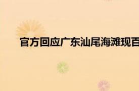 官方回应广东汕尾海滩现百米生蚝带具体详细内容是什么