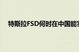 特斯拉FSD何时在中国能实现马斯克回复：可能会很快