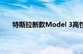 特斯拉新款Model 3高性能版中国定价为33.59万元
